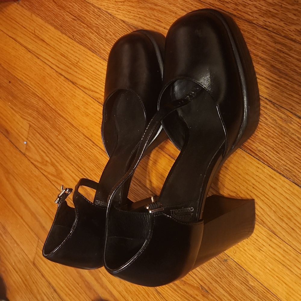 Jeffrey Campbell Black Platform Shoes - Picture 2 of 10
